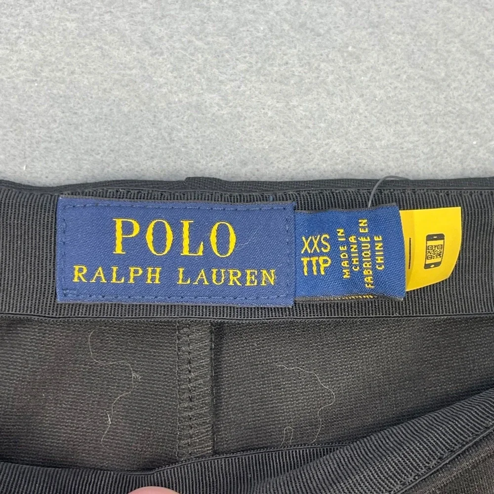 NWT Polo Ralph Lauren Black Stirrup Leggings High Rise Front Seam Womens XXS